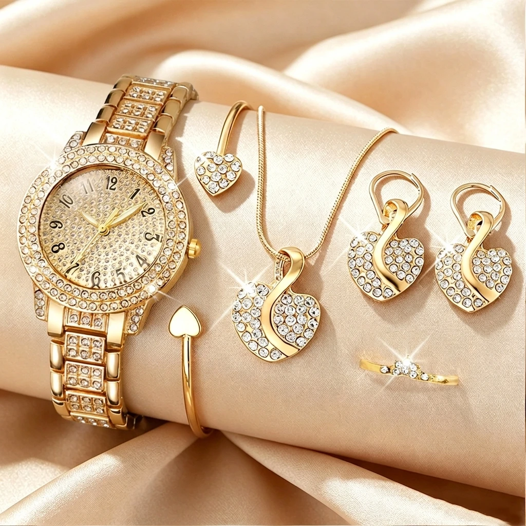 Jewelry Like Watches - 6종 패션 라인스톤 여성 시계 하트