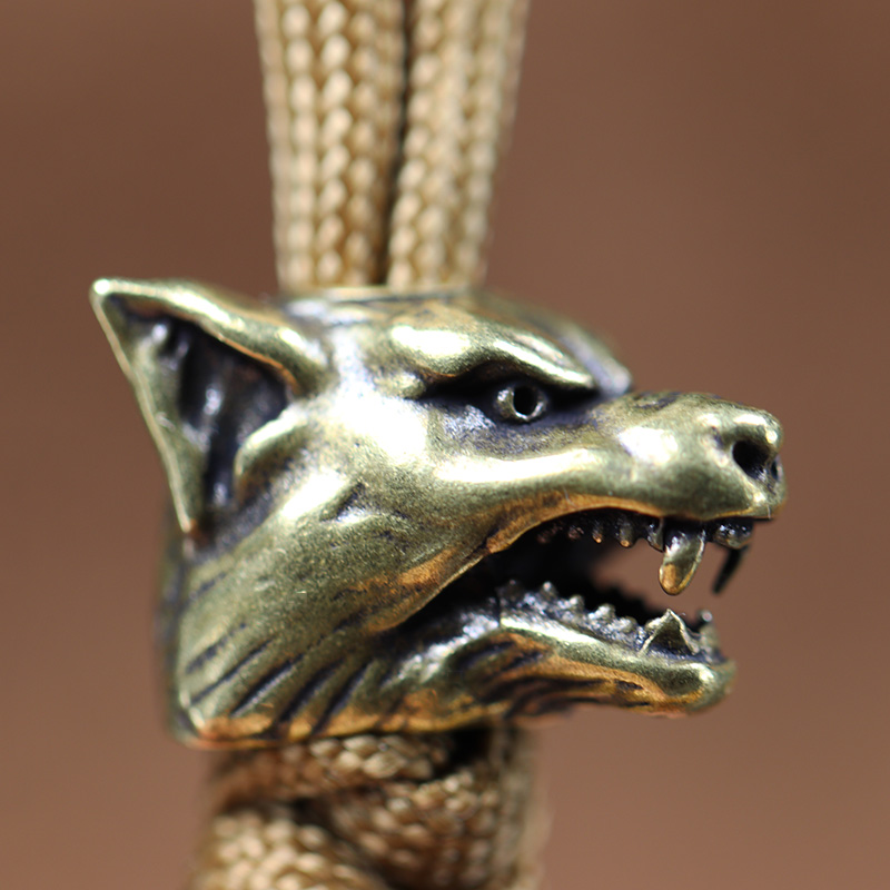 동물 늑대 전사 머리 조각 황동 Paracord 구슬  - Wolf Jewelry & Watches Tampa Reviews 리뷰 및 가격