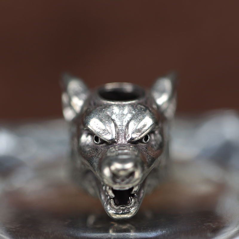 동물 늑대 전사 머리 조각 황동 Paracord 구슬  - Wolf Jewelry & Watches Tampa Reviews 리뷰 및 가격