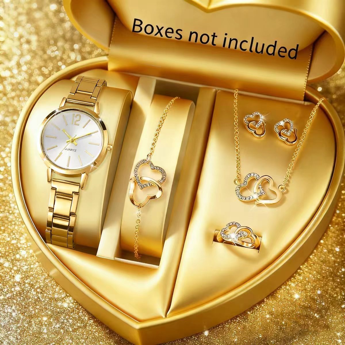 6PCS 패션 여성용 쿼츠 시계 라인스톤 쥬얼리 세트  - Jewelry Like Watches 리뷰 및 가격