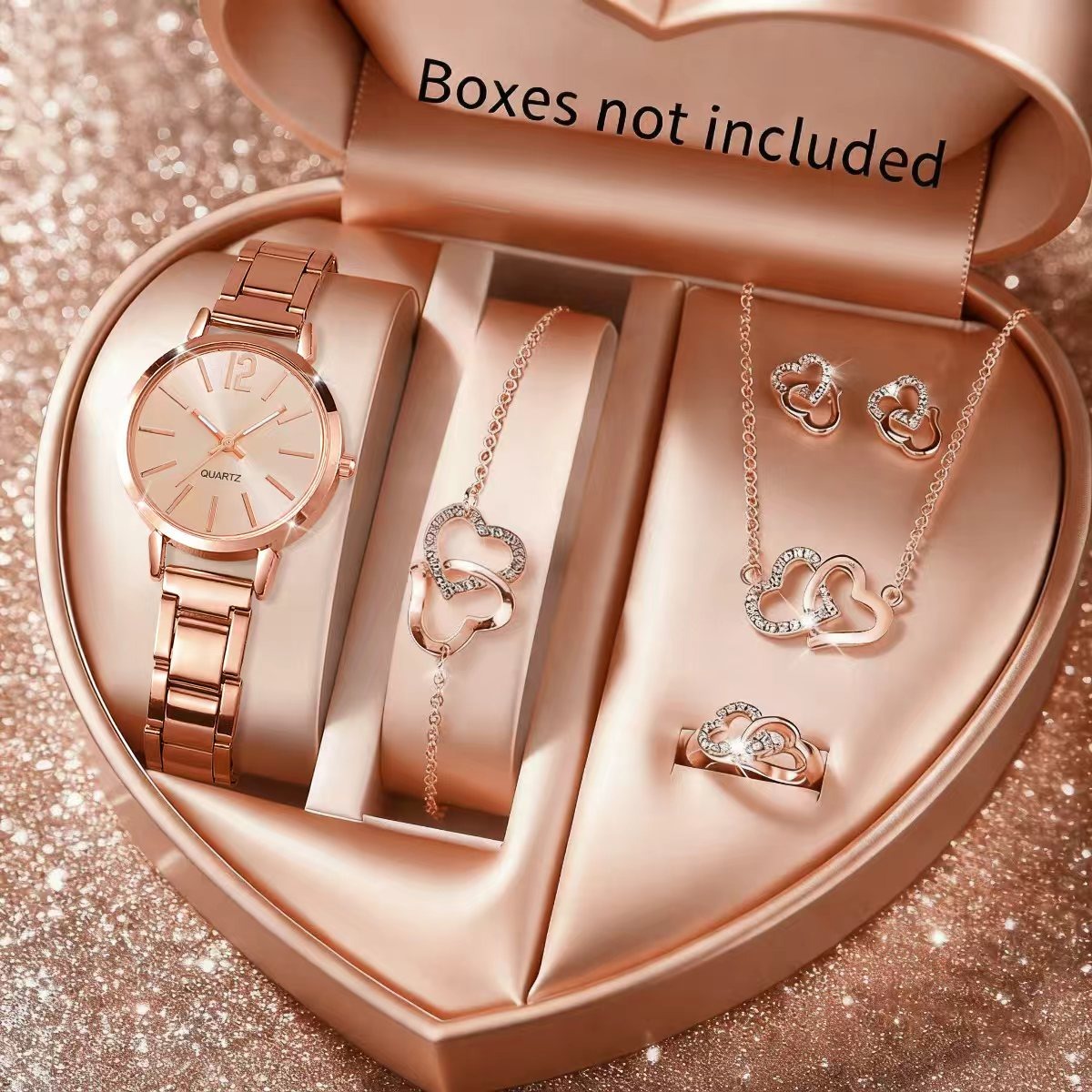 6PCS 패션 여성용 쿼츠 시계 라인스톤 쥬얼리 세트  - Jewelry Like Watches 리뷰 및 가격
