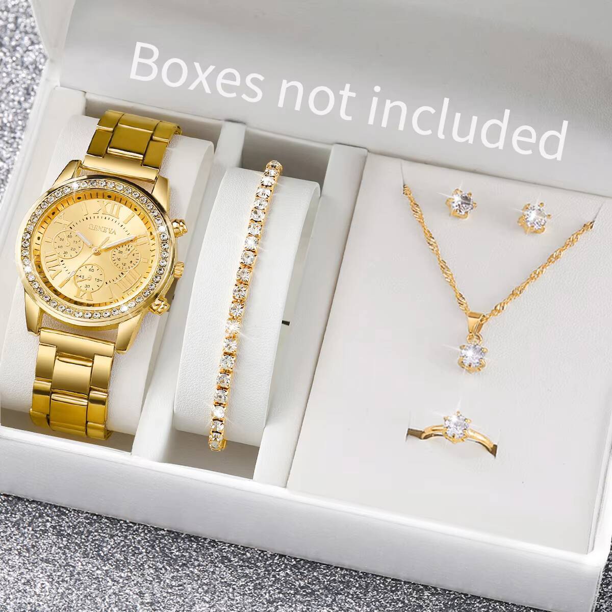 6개/세트 패션 라인스톤 여성용 시계 아날로그 쿼츠 손 - Jewelry Like Watches 리뷰 및 가격