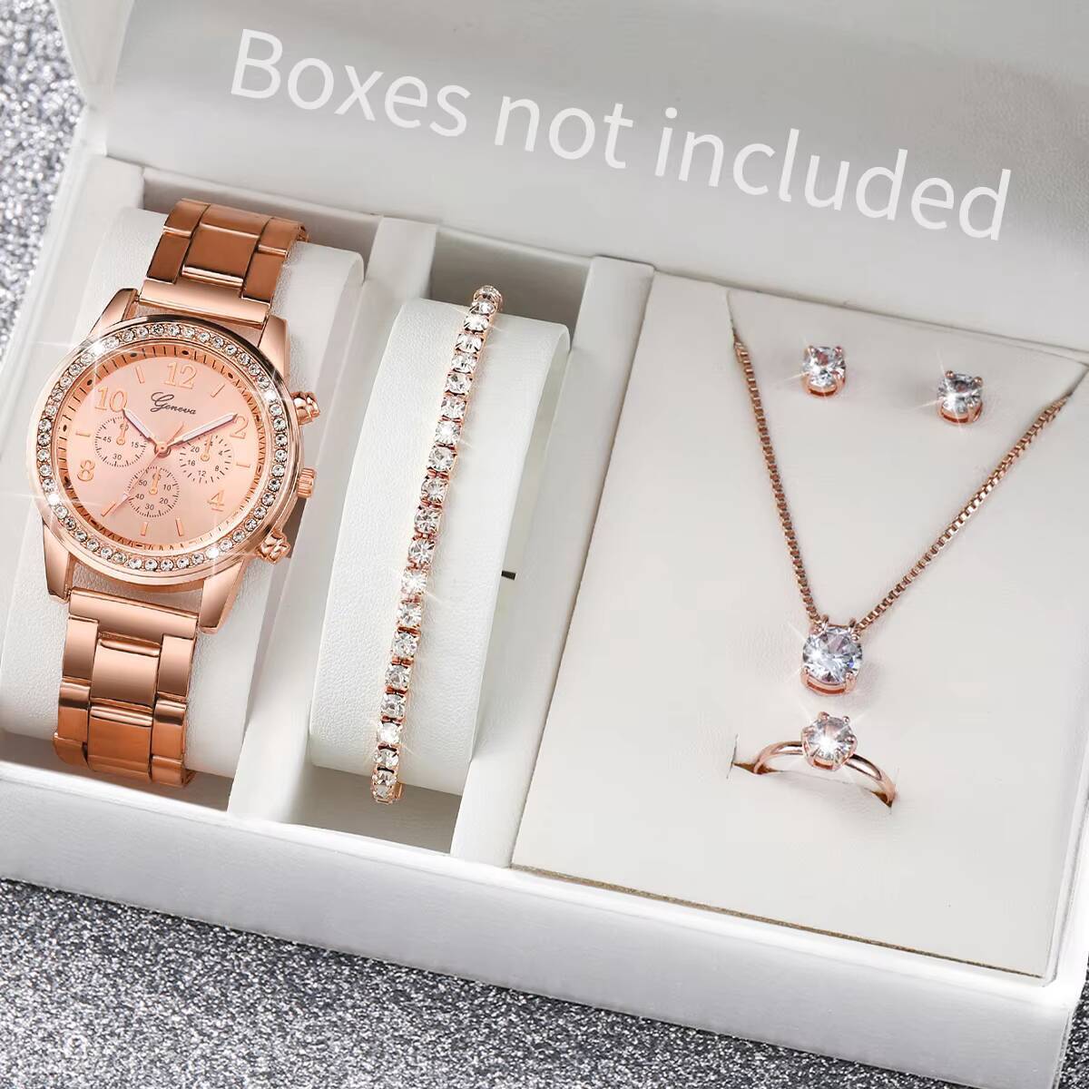 6개/세트 패션 라인스톤 여성용 시계 아날로그 쿼츠 손 - Jewelry Like Watches 리뷰 및 가격