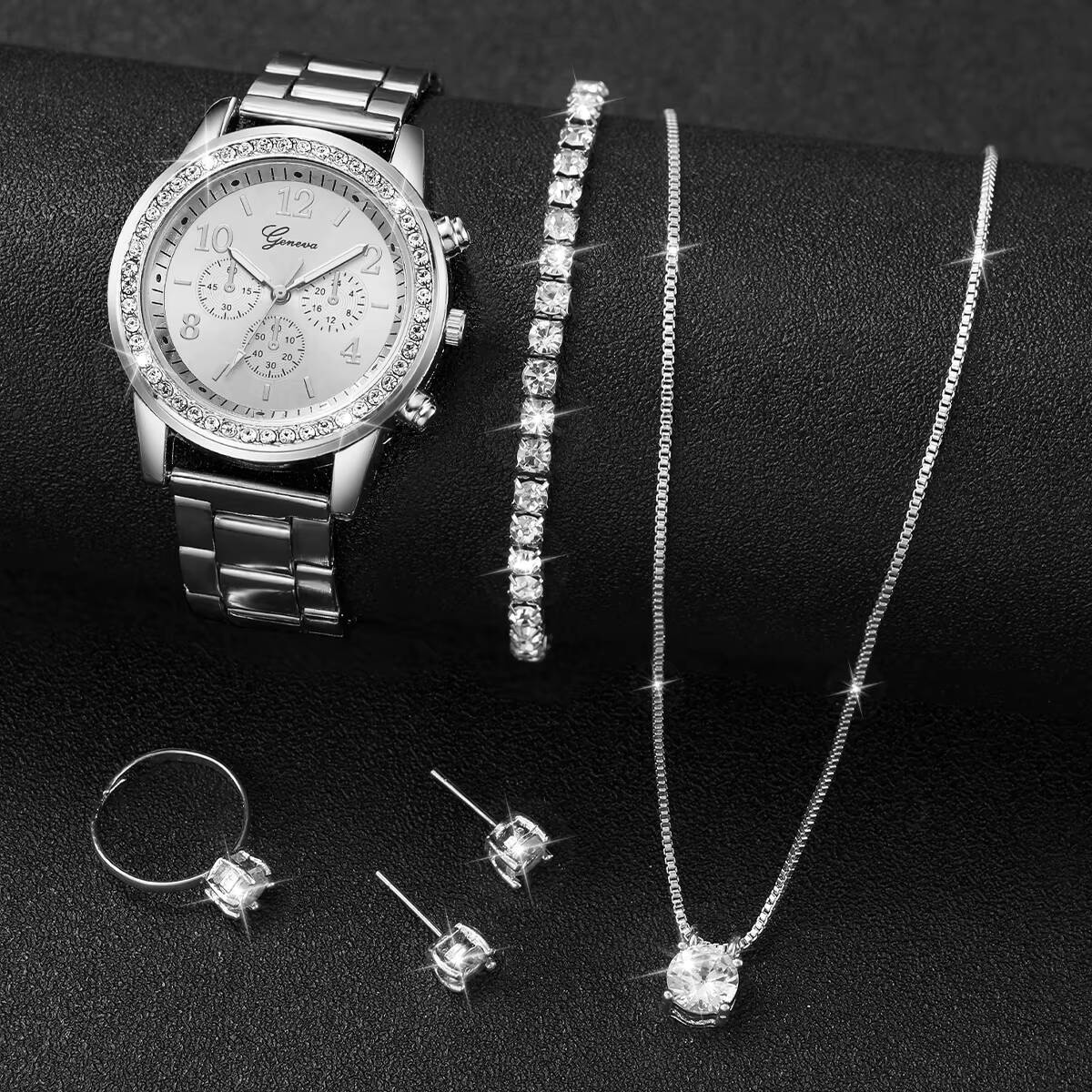 6개/세트 패션 라인스톤 여성용 시계 아날로그 쿼츠 손 - Jewelry Like Watches 리뷰 및 가격