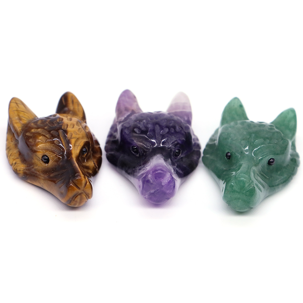 1.5인치 천연석 늑대 머리 치유 크리스탈 레이키 수공 - Wolf Jewelry & Watches Tampa Reviews 리뷰 및 가격