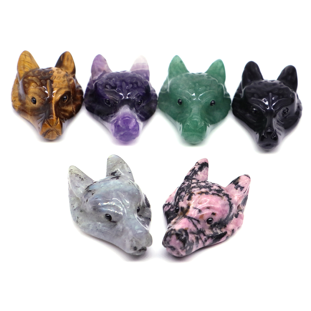 1.5인치 천연석 늑대 머리 치유 크리스탈 레이키 수공 - Wolf Jewelry & Watches Tampa Reviews 리뷰 및 가격
