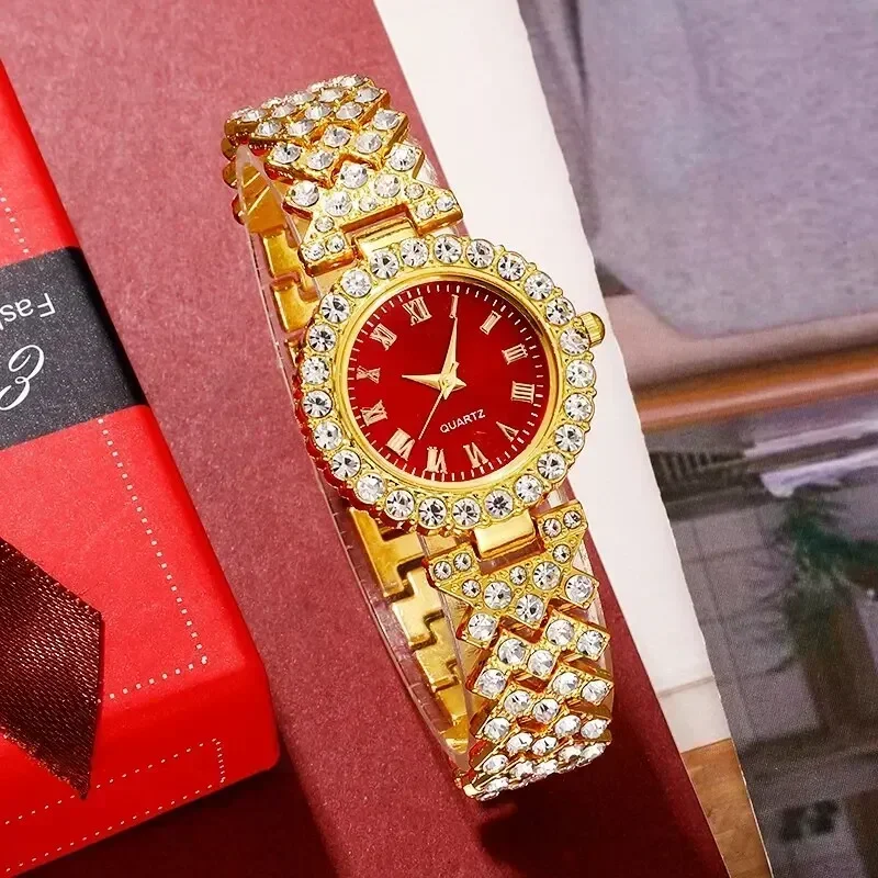 여성용 골든 럭셔리 시계 반지 목걸이 귀걸이 라인석 패 - Jewelry Like Watches 리뷰 및 가격