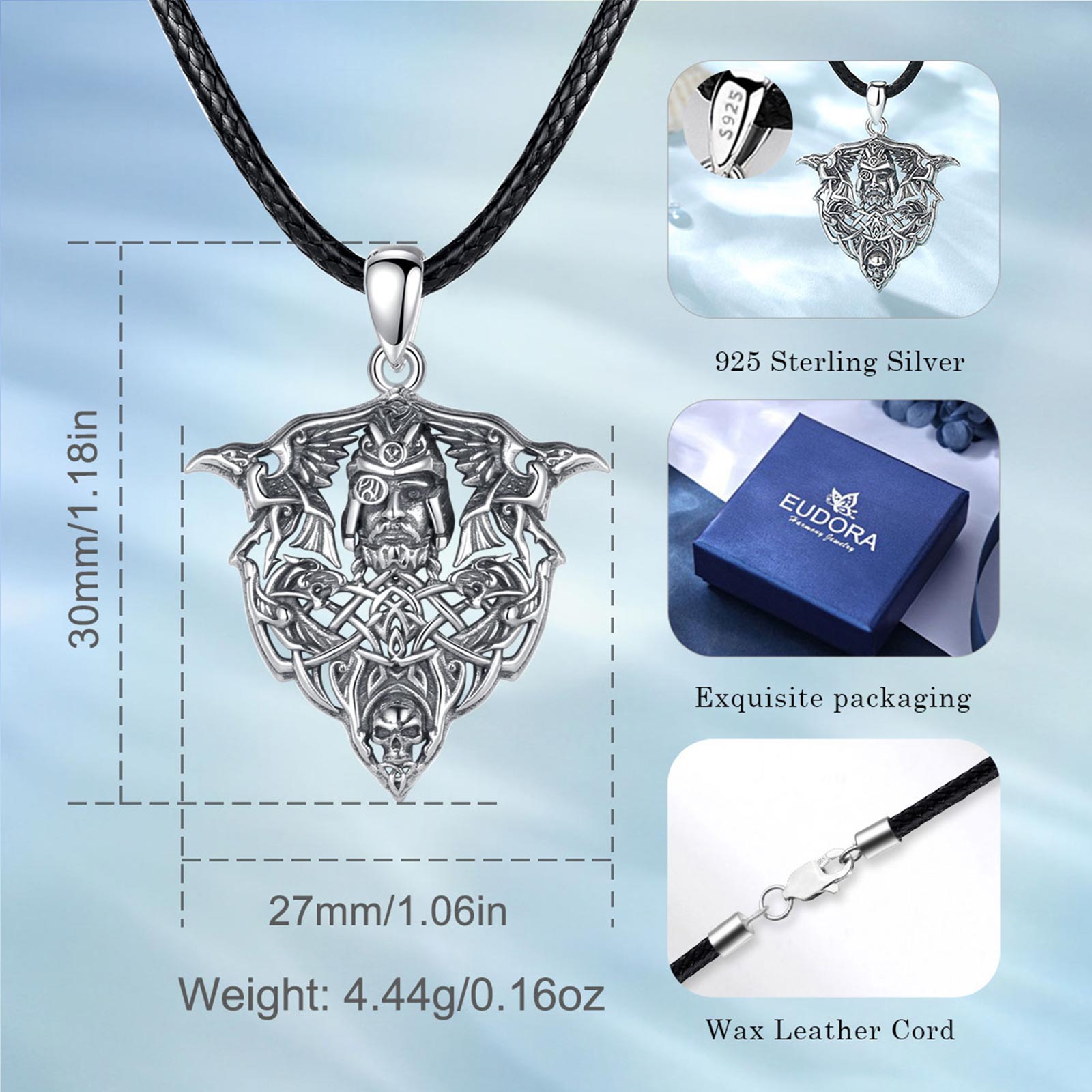 유도라 925 스털링 실버 바이킹 레이븐 울프 목걸이  - Wolf Jewelry & Watches Tampa Reviews 리뷰 및 가격