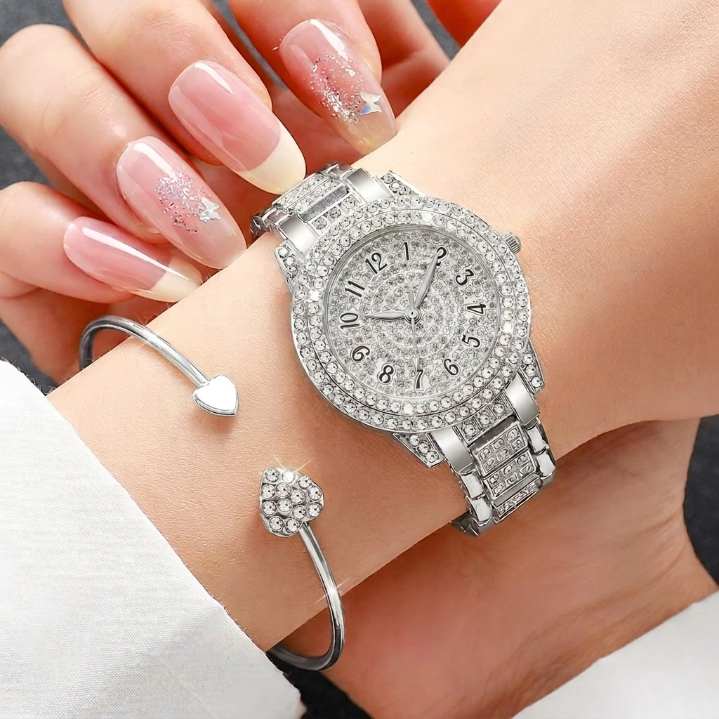 6종 패션 라인스톤 여성 시계 하트 쥬얼리 세트 고급  - Jewelry Like Watches 리뷰 및 가격