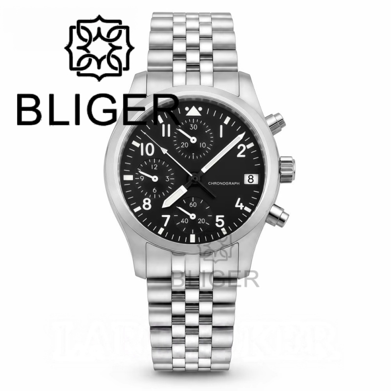 BLIGER 풀 블랙 브러시드 38mm VK67 쿼츠  - Jewellery Watches 리뷰 및 가격