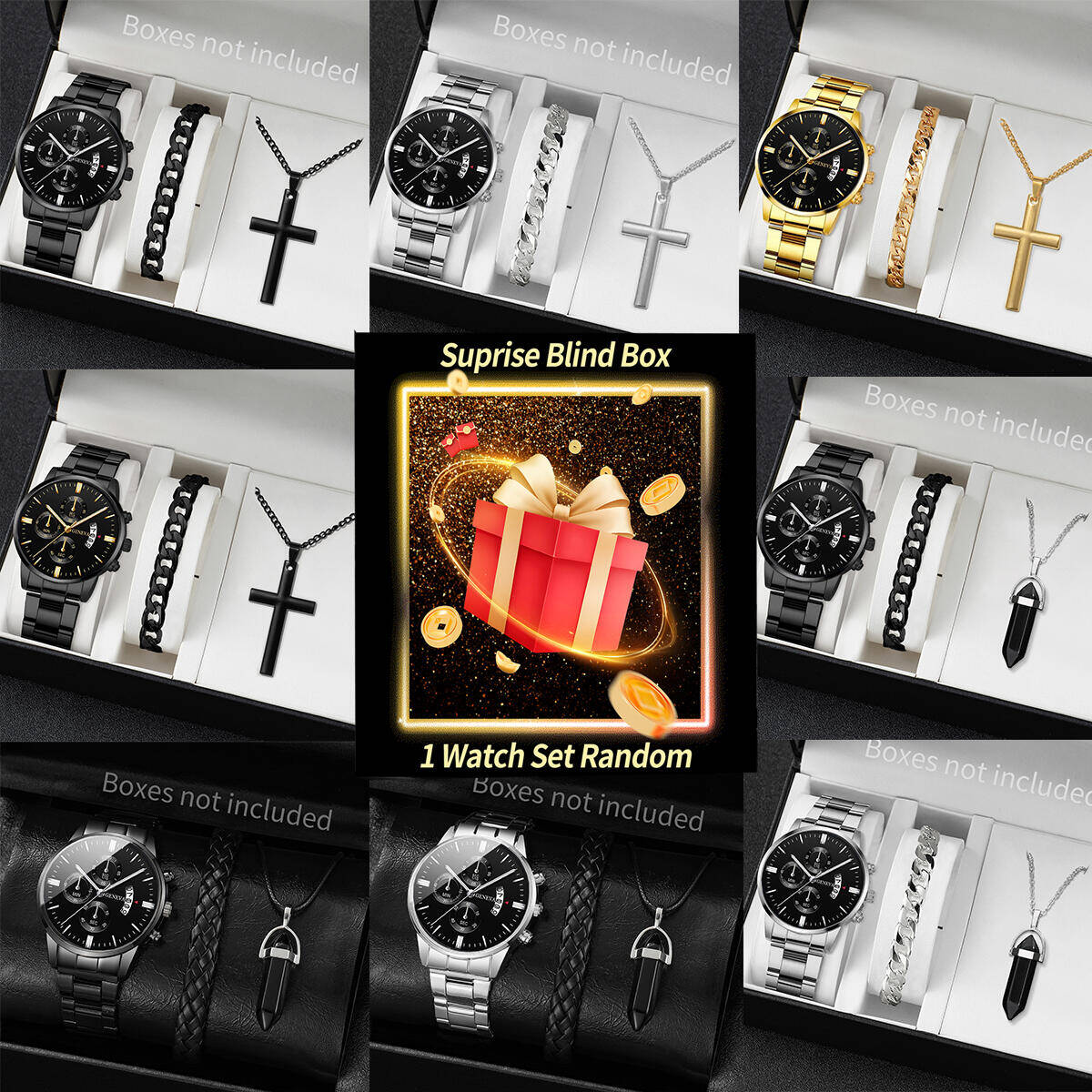 서프라이즈 미스터리 시계 블라인드 박스-3개/세트 패션 - Jewellery Watches 리뷰 및 가격