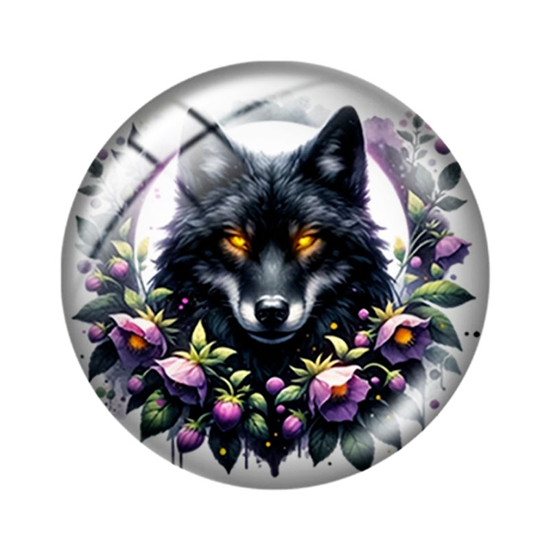 수채화 늑대 그림 12/18/20/25mm 유리 카보숑 - Wolf Jewelry & Watches Tampa Reviews 리뷰 및 가격