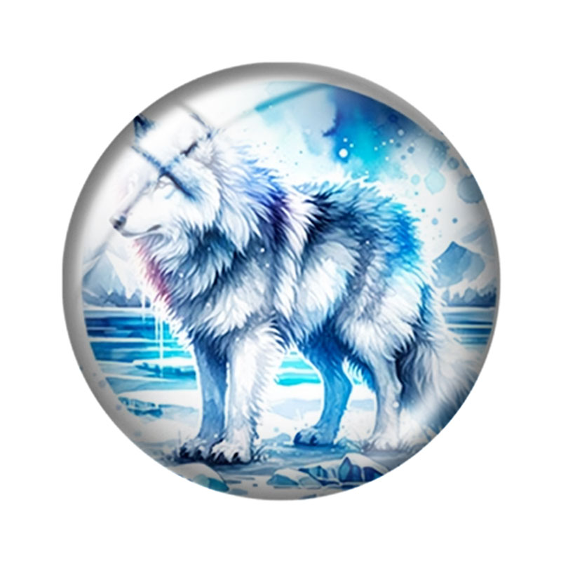수채화 늑대 그림 12/18/20/25mm 유리 카보숑 - Wolf Jewelry & Watches Tampa Reviews 리뷰 및 가격