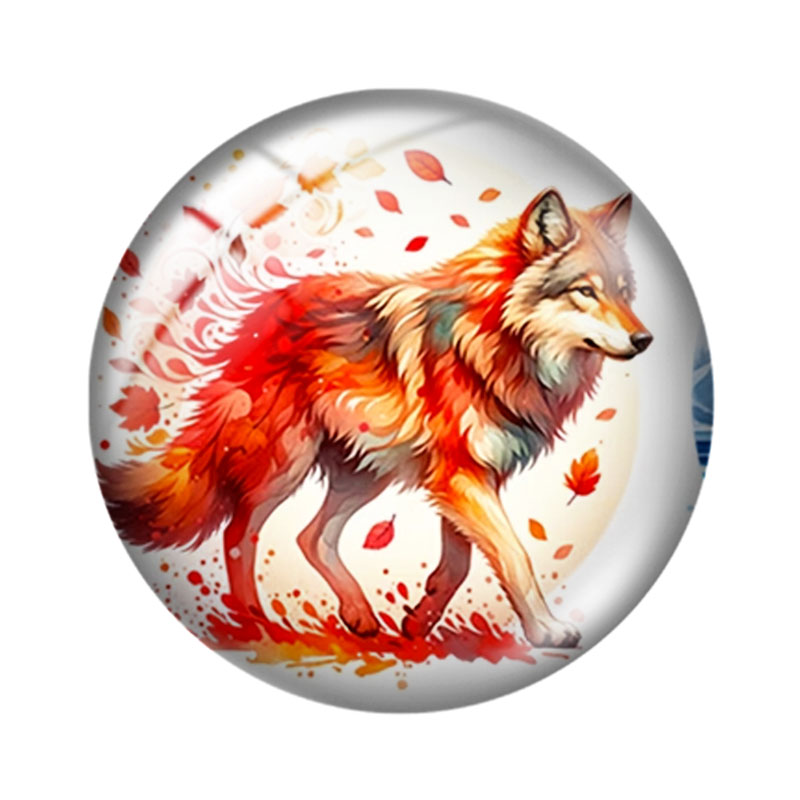 수채화 늑대 그림 12/18/20/25mm 유리 카보숑 - Wolf Jewelry & Watches Tampa Reviews 리뷰 및 가격