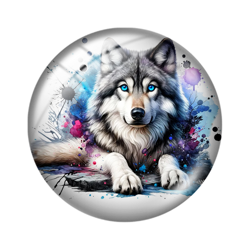 수채화 늑대 10pcs 12mm/16mm/18mm/25 - Wolf Jewelry & Watches Tampa Reviews 리뷰 및 가격